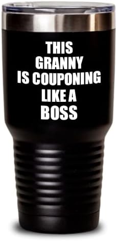 סבתא זו קופון כמו בוס כוס רעיון מתנה מצחיק משפחה כוס מבודדת עם מכסה שחור 30 עוז