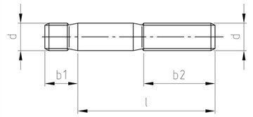 DIN 939 חתיכים מטריים, M8X80 ממ אורך נומינלי, מרכז רגיל, נירוסטה A2