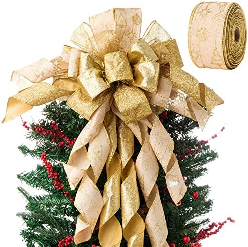 טופר עץ חג מולד זהב, קשת טופר, 13x34 אינץ