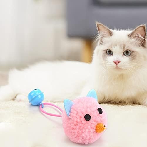 Baoblaze Interactive Cap Toy צעצועים מצחיקים חתול חתול קיטי נייד חתלתול קטיפה צעצוע לחתול לתפוס תרגיל מרדף