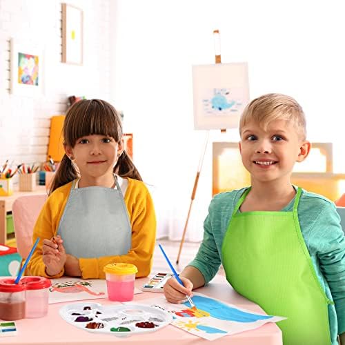 12 חבילות שטוח מזרן צבע מברשת סט לילדים ו 12 חתיכות ילדים של אמנים בד סינרי צבע ספקי צד ילדים צבע סינר מברשת