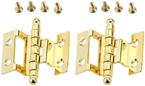 Gxbpy 2 pcs ריהוט זהב צירים דקורטיביים ארון דלתות דלתות ציר כתר 8 חורים תפאורה לתכשיטי עץ וינטג '40 ממ