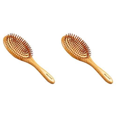 DOITOOL 2PCS מברשות שיער מברשות עיסוי מעשי מסרק מיני כריות אוויר מסרק עיסוי נייד קרקפת מסרק מסרקי עץ טבעיים