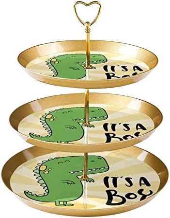 3 עוגת קינוח קינוח עמדת עוגת זהב עמדת מאפה למסיבת תה, חתונה ויום הולדת, זה ילד דינוזאור מקסים