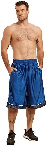 מכנסי כדורסל ארוכים של Hquec בגברים בגברים HQUEC מכנסיים קצרים מהיר יבש מהיר עם כיסים עם כיסים