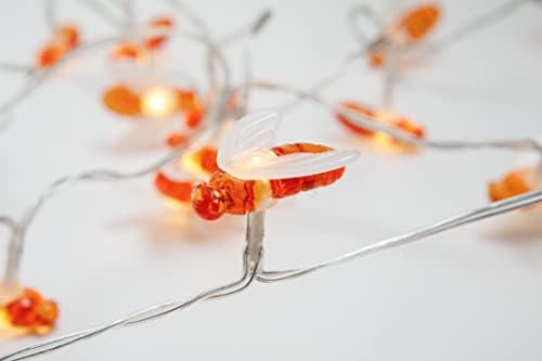 אורות מיתרים בצורת דבורים 20 שופעים לאור לבן חם מקורה מופעל על ידי USB.