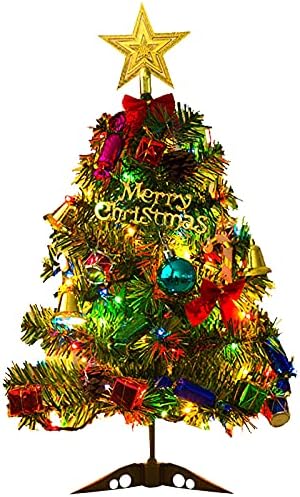 צבע עץ שולחן עבודה מיני תאורה לחג המולד חג המולד מלאכותי מואר עם עץ עץ עץ עץ חג המולד אורנים עיצוב הבית קישוט
