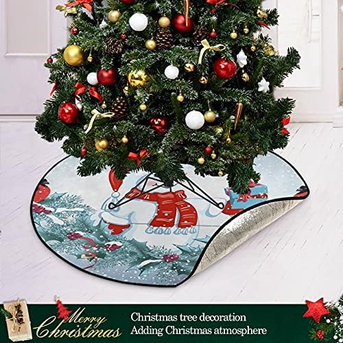 כרטיס חג המולד שלג כובע סנטה כובע עץ חג המולד מחצלת עץ אטום עץ עץ מגש שטיח מחצלת מתחת לאביזר עץ חג המולד לקישוטי