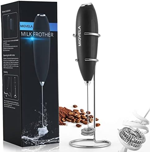 MIGVELA חלב קפה מקציף כף יד חשמלית חשמלית סוללת מיקסר משקה סוללה המופעלת על כפתור אחד כפתור יצרני קצף מיני עם קפה קפה קפוצ'ינו