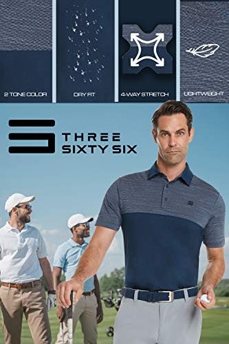 שלושה שישים ושש חולצות גולף יבשות מהירות לגברים - לחות מפתחים חולצת פולו מזדמנים עם שרוול קצר