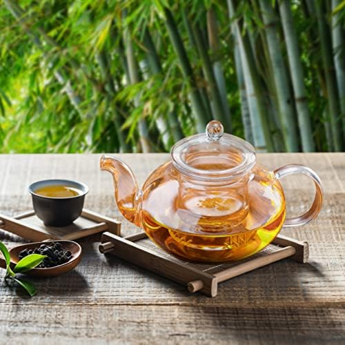 תה חם קונג פו תה קומקום קומקום זכוכית עם חומר נשלף נשלף: קומקום תה בטוח 400 מל אטום חום פרוח יצרנית תה עלה