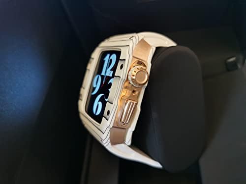 Czke Carbon Case Case Sport Style ערכת MOD עבור Apple Watch 7 45 ממ רצועה קלה עבור IWatch 6 SE 5 4 אביזרי