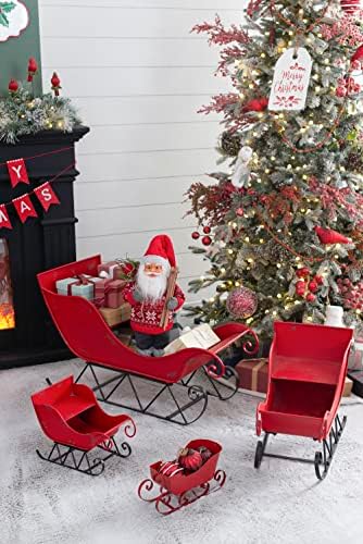 קישוט חג חג המולד של חג המולד של סנטה סנטה אדום מתכת דקורטיבית אבזרים קנדי ​​קנדי ​​תפאורה חורפית שולחן שולחן שולחן שולחן אח