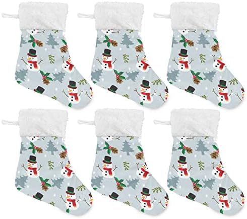 Jstel חג המולד שלג שלג גרב חג המולד קישוטים תלויים קישוטים, 4 חבילות גרביים תלויות קטנות עיצוב חג המולד, 53